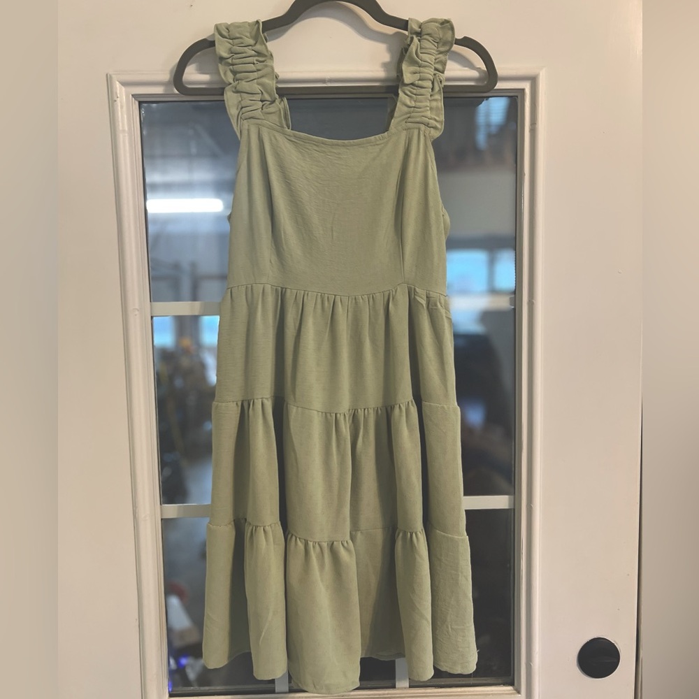 Mint green summer mini dress